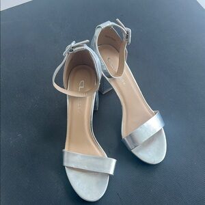 CL by Laundry Silver Minimalist Heels